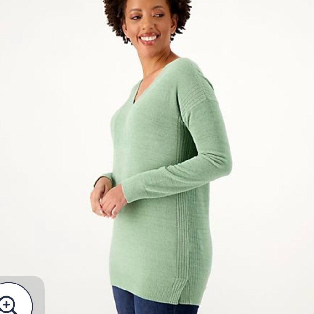 Barefoot Dreams Size XL CozyChic Ultra Lite V-Neck Tunic Sweater